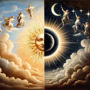 18. ja hallitsemaan päivää ja yötä ja erottamaan valon pimeydestä. Ja Jumala näki, että se oli hyvä.