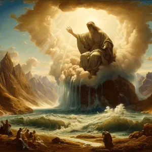 9. Ja Jumala sanoi: Vedet taivaan alla kokoontukoot yhteen paikkaan ja näkyviin tulkoon kuiva maa. Ja niin tapahtui.