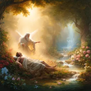 21. Niin Herra Jumala vaivutti ihmisen syvään uneen, ja tämän nukkuessa Hän otti yhden hänen kylkiluistaan ja täytti sen paikan lihalla.