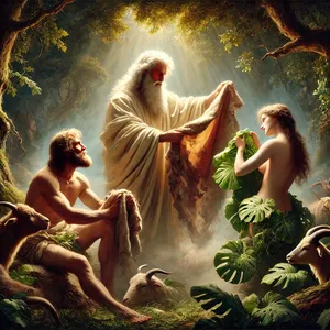 21. Ja Herra Jumala teki Aadamille ja hänen vaimollensa nahkapuvut ja puki ne heidän yllensä.