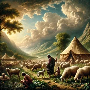 20. Ada synnytti Jabalin, josta tuli niiden kantaisä, jotka asuvat teltoissa ja kasvattavat karjaa.