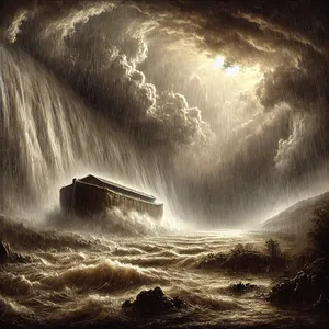 12. Ja sade lankesi maan päälle neljäkymmentä päivää ja neljäkymmentä yötä.