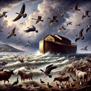 3. Samoin taivaan lintuja seitsemän paria, koiraita ja naaraita, että niiden siemen säilyisi elossa maan päällä.