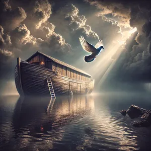 10. Hän odotti vielä toiset seitsemän päivää ja lähetti taas kyyhkysen arkista.